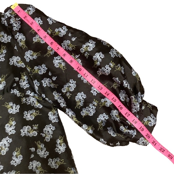 Pomander Place Black & Blue Embroidered Floral Samantha Mini Dress, Sz M - Picture 11 of 14